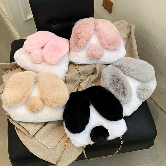 Cute Plush Ears Bunny Handbag