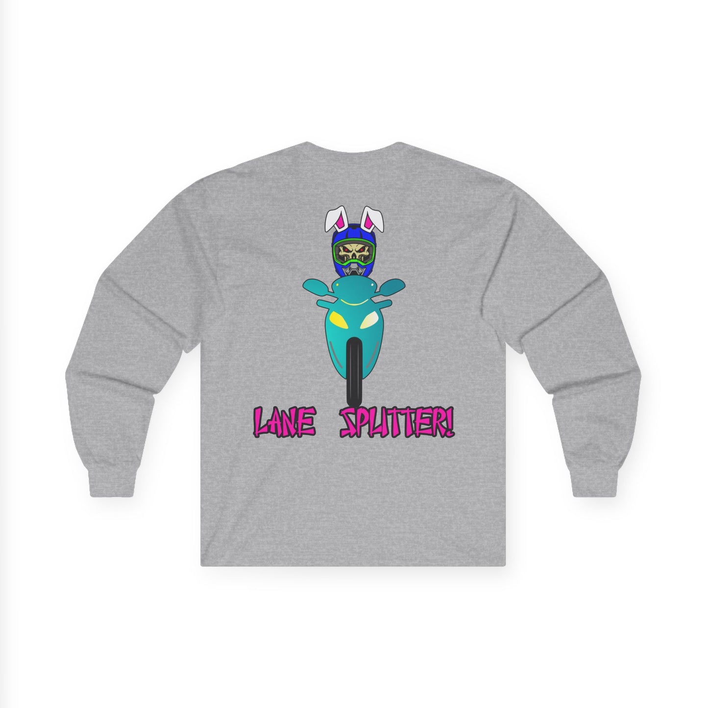 Lane Splitter, Rad Moto Bunny, Unisex Long Sleeve Tee - Bold Graphic T-Shirt for Motorcycle Enthusiasts