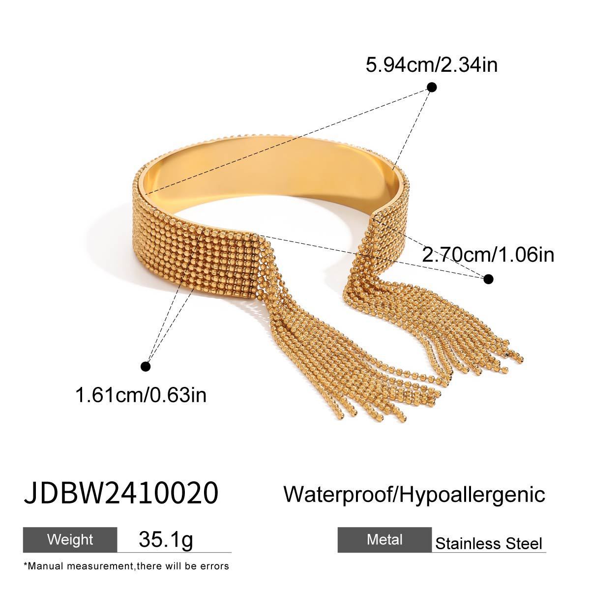 Stainless Steel Tassel Open-ended Bracelet