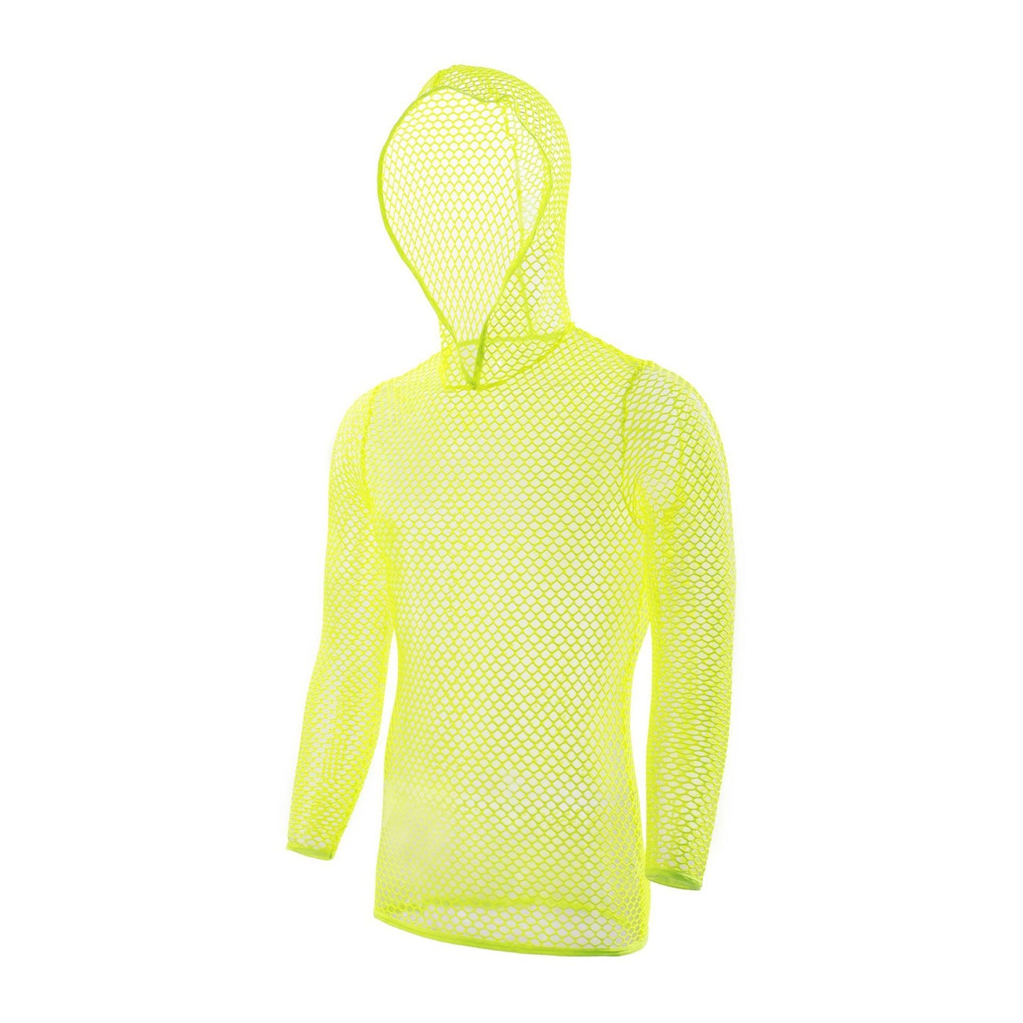 Sexy Mesh Hooded Long Sleeve Pullover