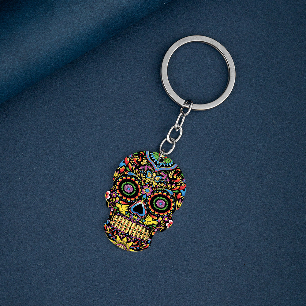 Day Of the Dead Skull Keychain