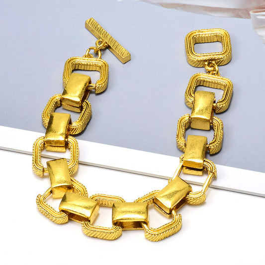 Golden Metal Buckle Bracelet