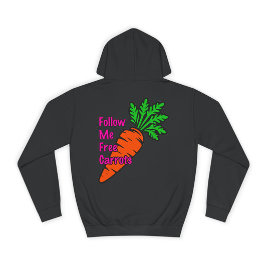Follow me Free Carrots, Rad Moto Bunny, Unisex Hoodie - Biker Style Sweatshirt for Motorcycle Enthusiasts