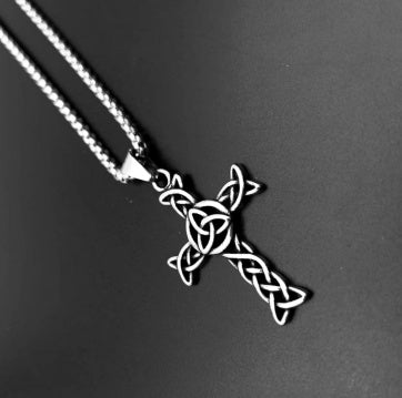 Titanium Steel Celtic Knot Cross Necklace