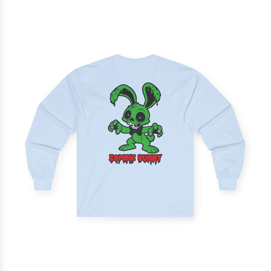 Zombie Bunny, Rad Moto Bunny, Unisex Long Sleeve Tee - Bold Graphic T-Shirt for Motorcycle Enthusiasts