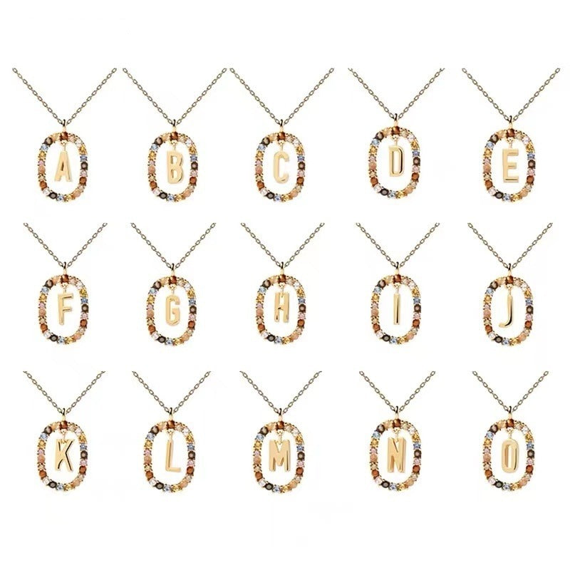 Stylish Zircon Alphabet Clavicle Chain
