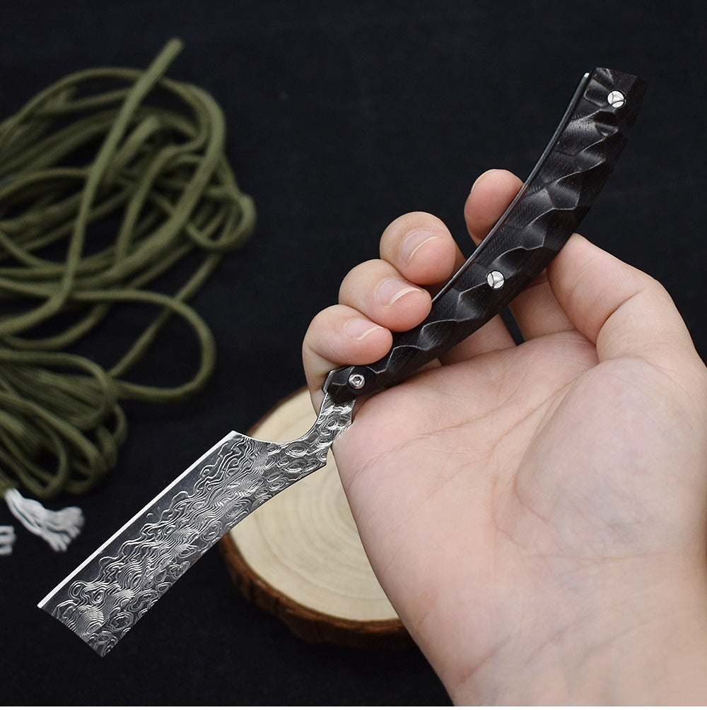 Damascus Shaver Folding Knife