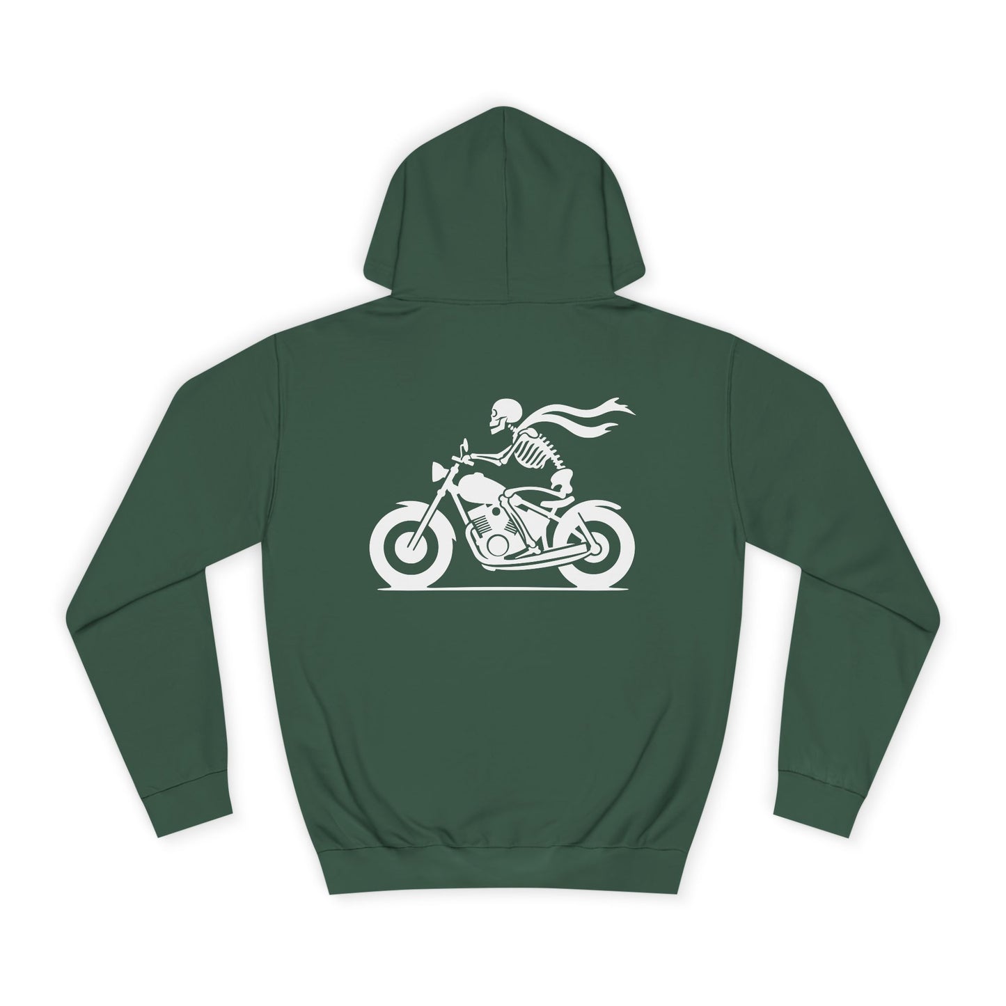 Skeleton Rider, Rad Moto Bunny, Unisex Hoodie - Biker Style Sweatshirt for Motorcycle Enthusiasts