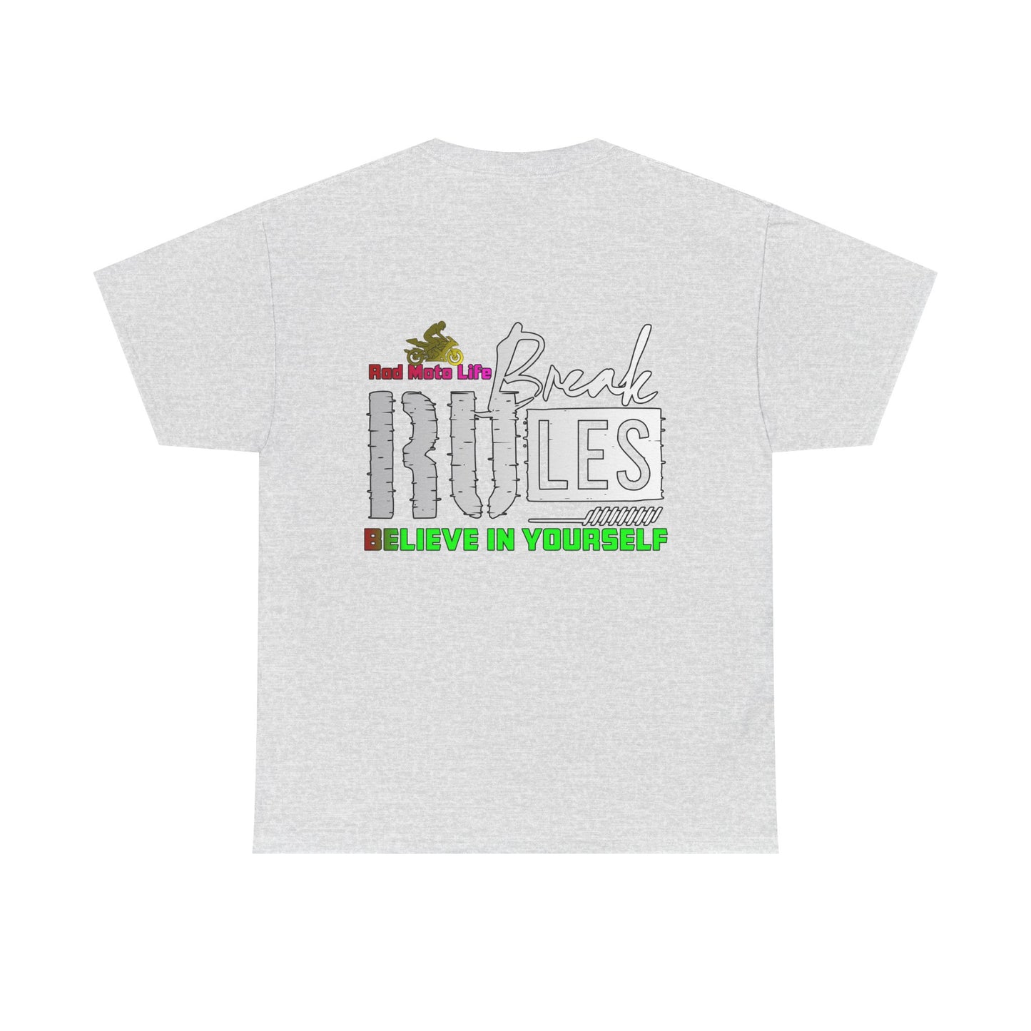 Break Rules, Rad Moto Life, Heavy Cotton T-Shirt