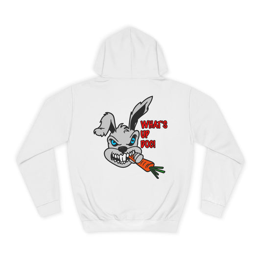 What's up Doc Bunny, Rad Moto Bunny, Unisex Hoodie - Biker Style Sweatshirt for Motorcycle Enthusiasts