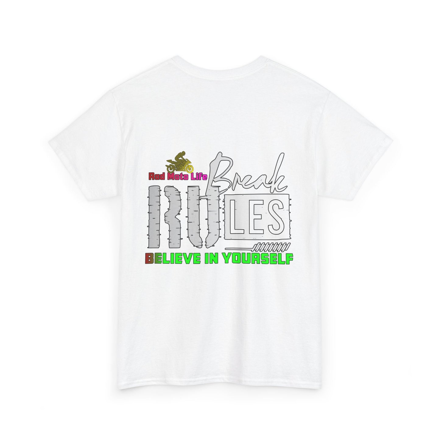 Break Rules, Rad Moto Life, Heavy Cotton T-Shirt