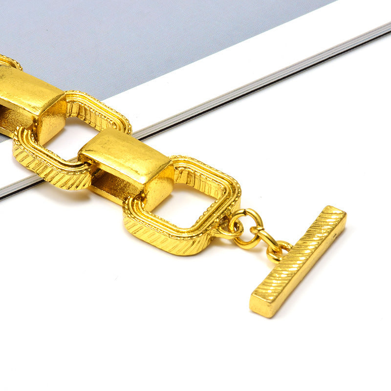 Golden Metal Buckle Bracelet