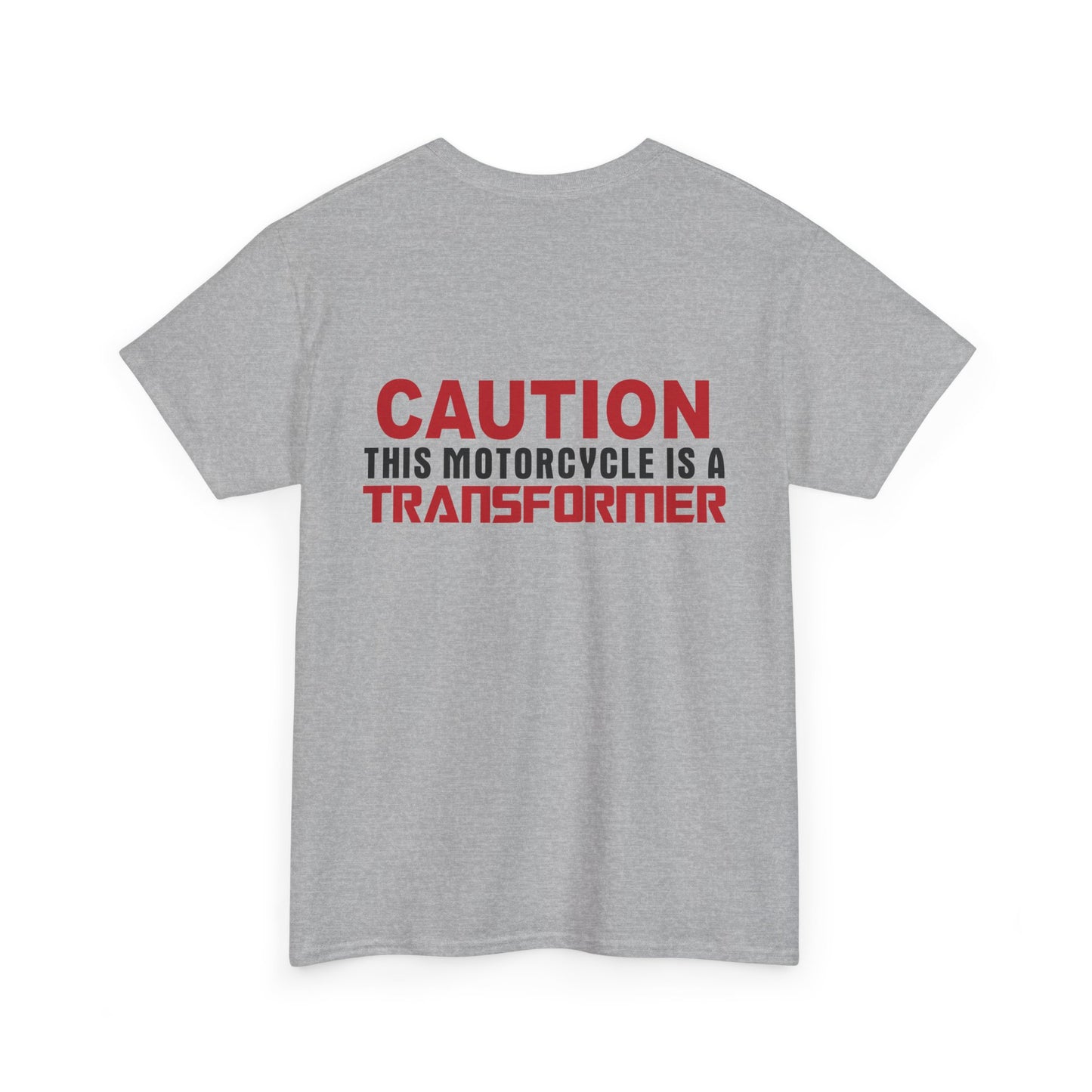 Caution, This Motorcycle is a Transformer, Rad Moto Bunny, Heavy Cotton T-Shirt