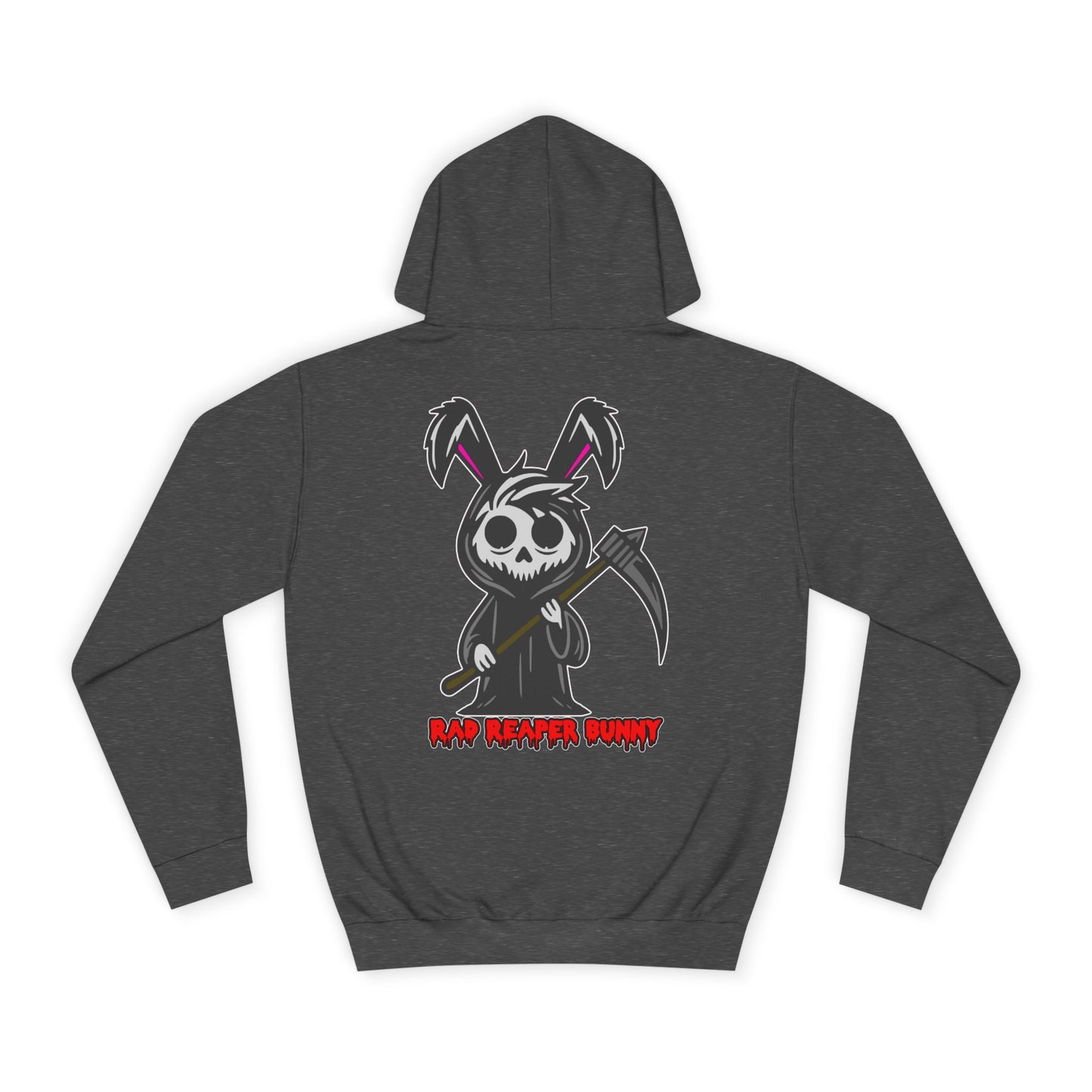 Rad Reaper Bunny, Rad Moto Bunny, Unisex Hoodie - Biker Style Sweatshirt for Motorcycle Enthusiasts