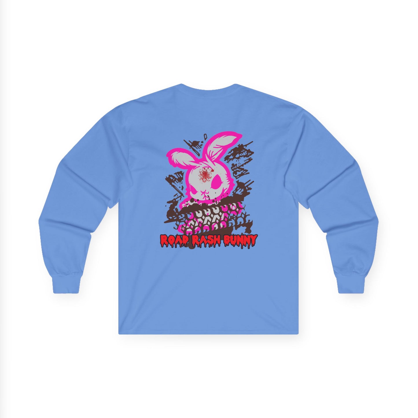 Road Rash Bunny, Rad Moto Bunny, Unisex Long Sleeve Tee - Bold Graphic T-Shirt for Motorcycle Enthusiasts