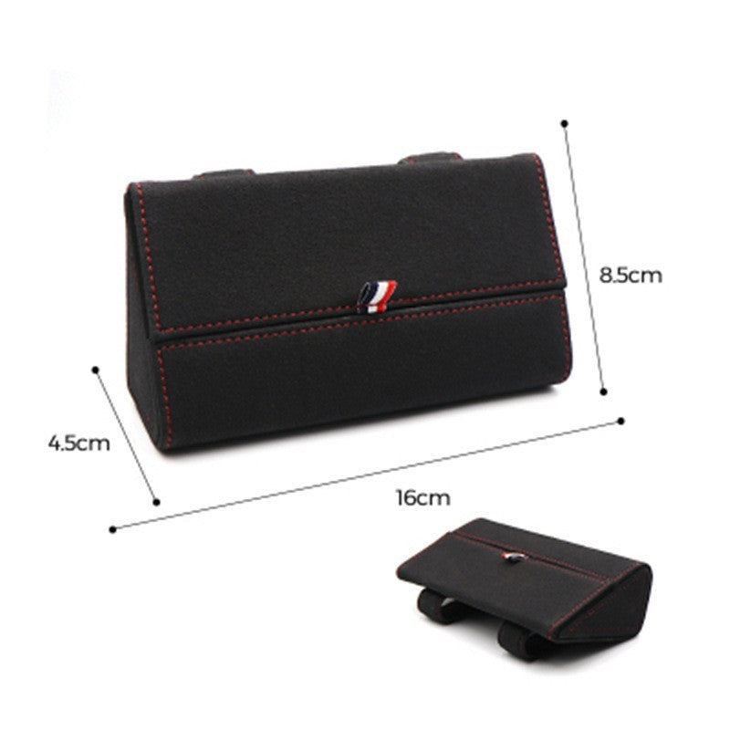 Genuine Leather Car Glasses Case