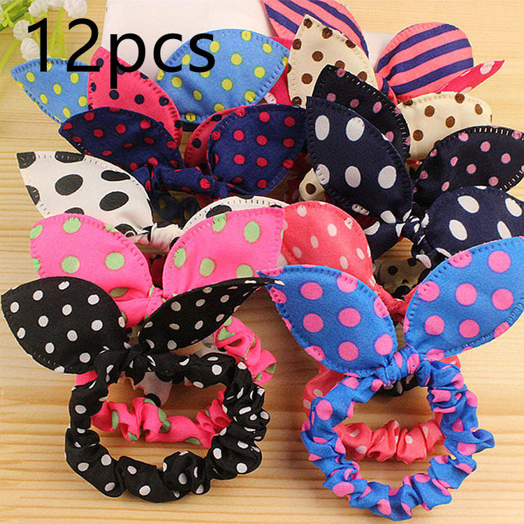 Polka Dot Bunny Ear Hair Tie