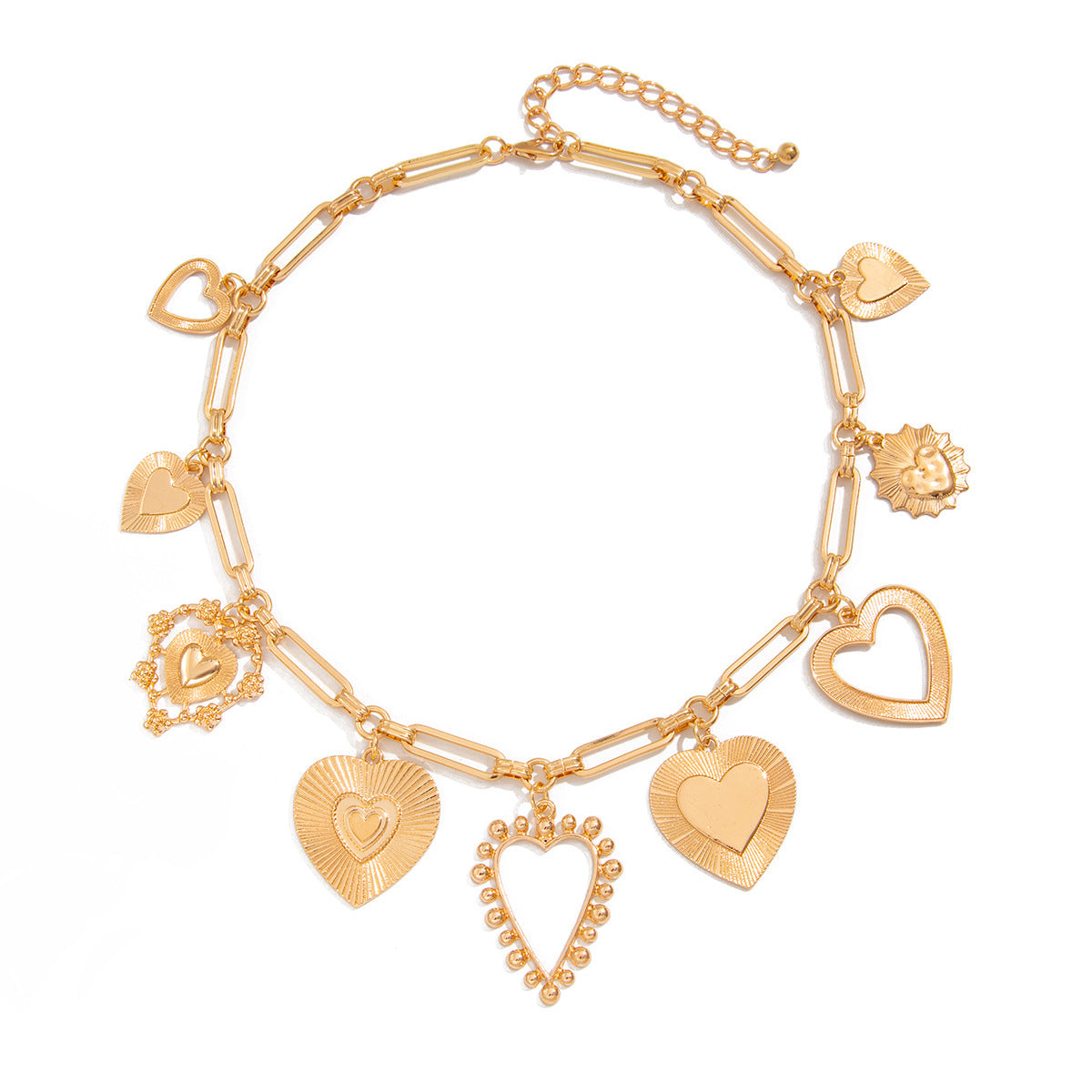 Cold Love Hearts Pendant Clavicle Chain Necklace