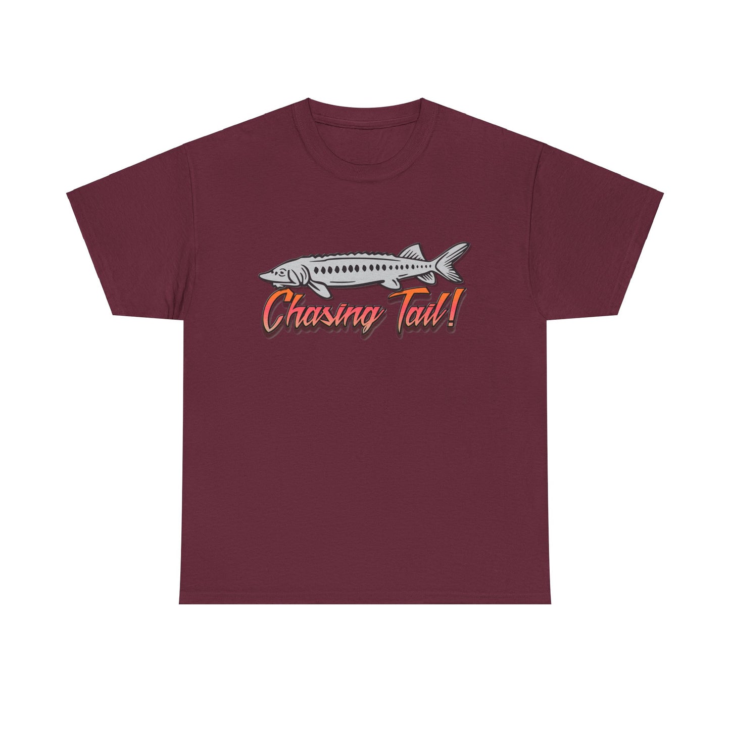 Chasing Tail Sturgeon. Heavy Cotton T-Shirt