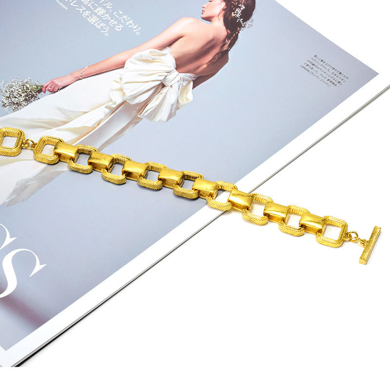 Golden Metal Buckle Bracelet