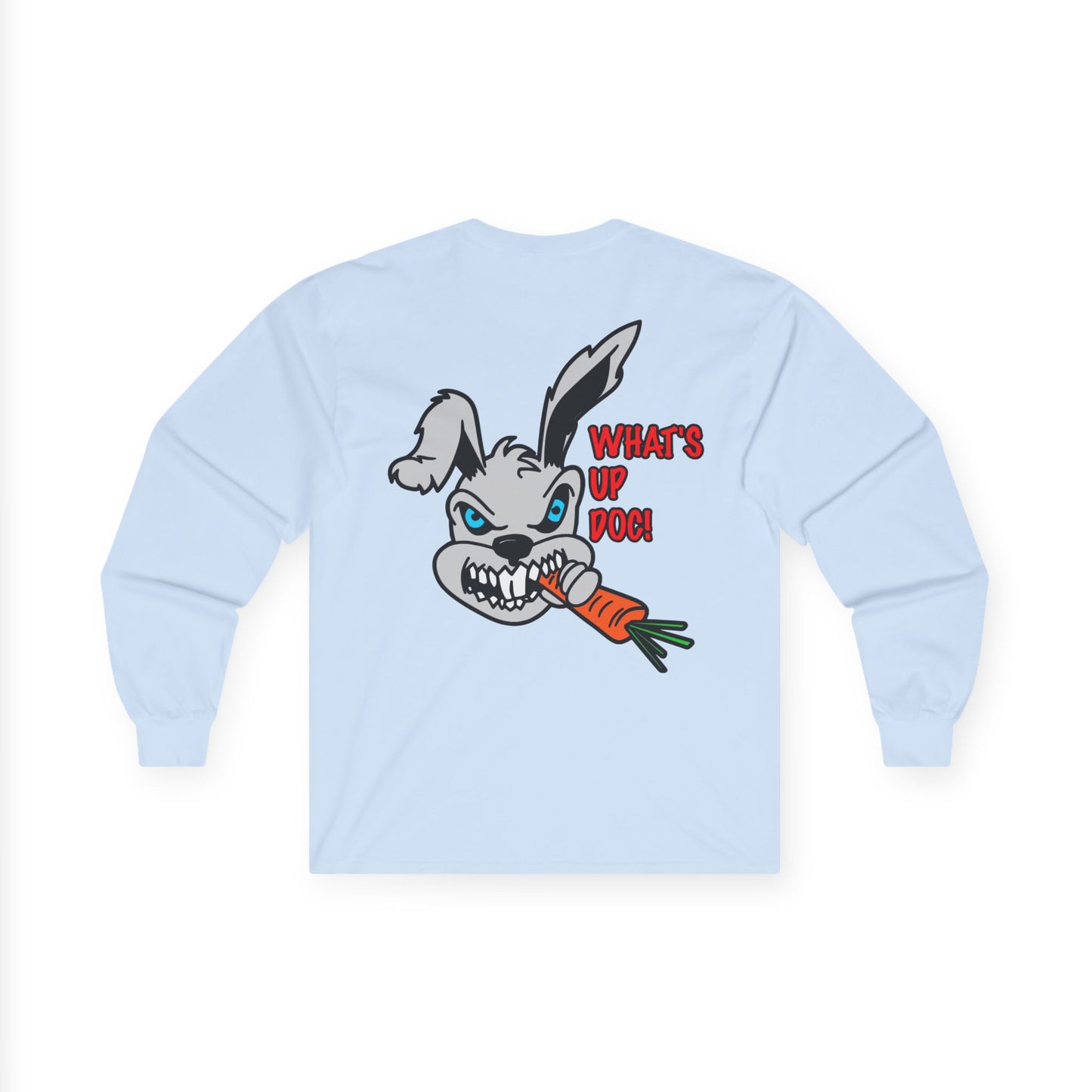 What's up Doc Bunny, Rad Moto Bunny, Unisex Long Sleeve Tee - Bold Graphic T-Shirt for Motorcycle Enthusiasts