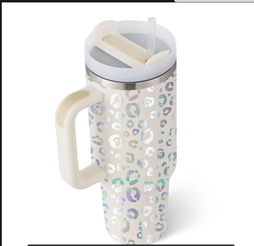 40 Oz Stainless Steel Tumbler with Lid & Straw