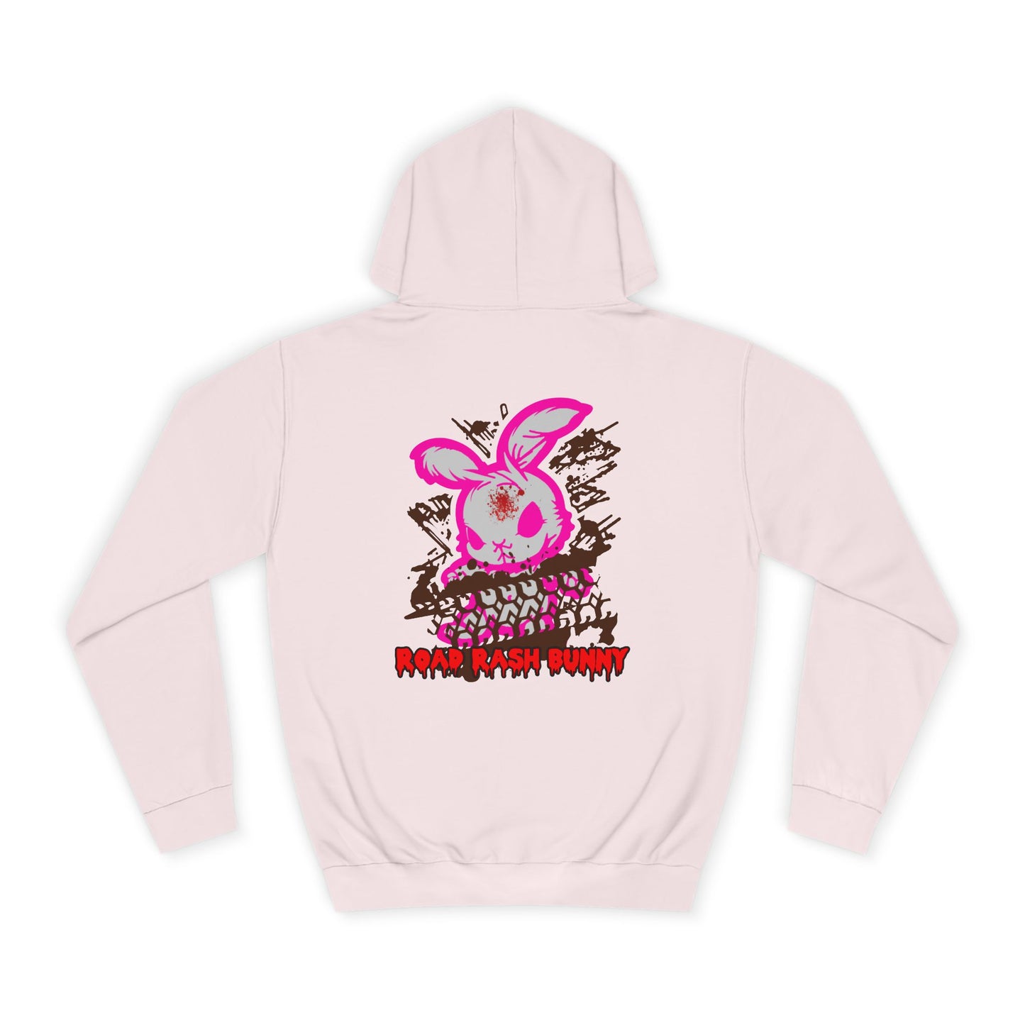Road Rash Bunny, Rad Moto Bunny, Unisex Hoodie - Biker Style Sweatshirt for Motorcycle Enthusiasts