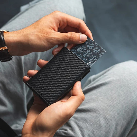 Carbon Fiber Anti-Theft Swiping Multiple Card Slots Wallet