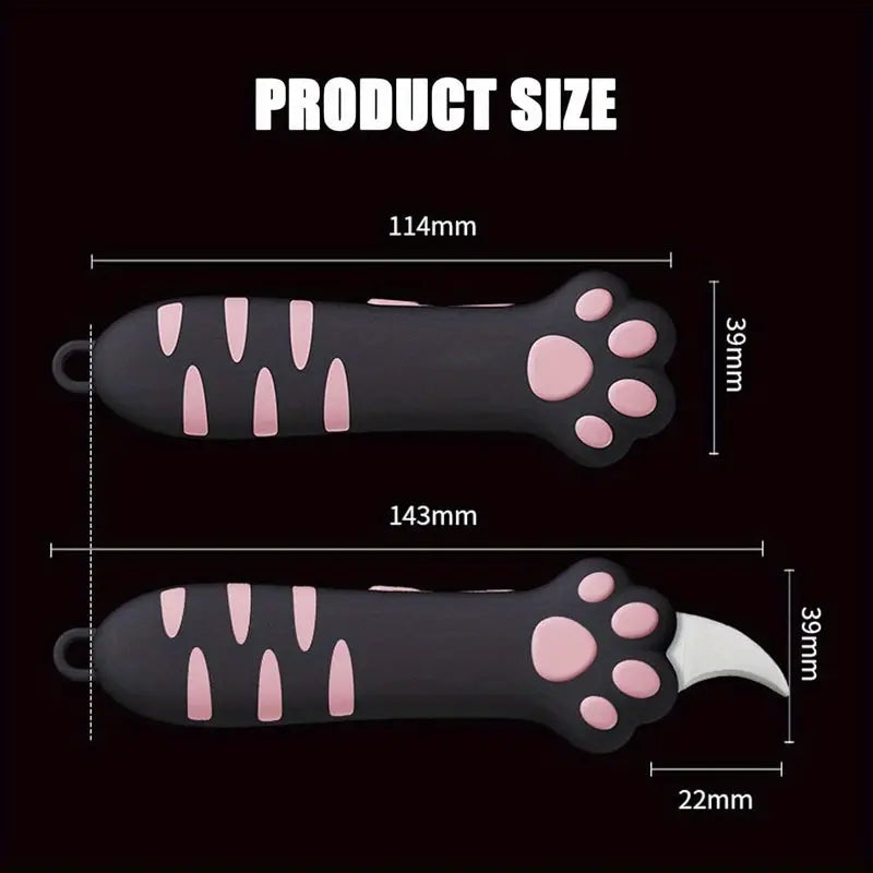 Cute Cat Paw Box Cutter - Retractable Utility Knife