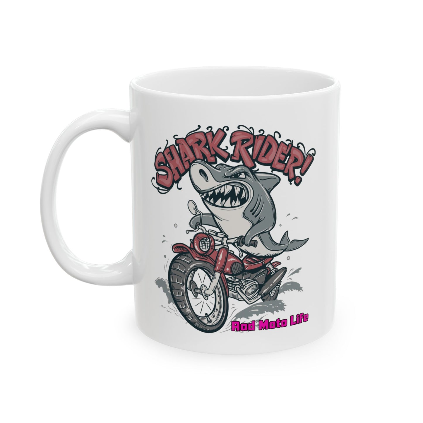 Shark Rider, Rad Moto Life, Coffee Mug