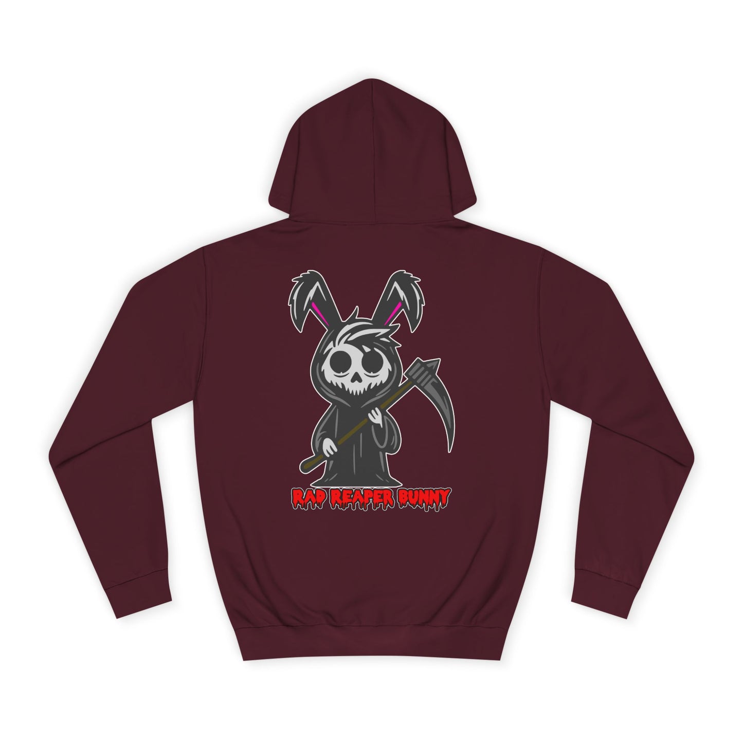Rad Reaper Bunny, Rad Moto Bunny, Unisex Hoodie - Biker Style Sweatshirt for Motorcycle Enthusiasts