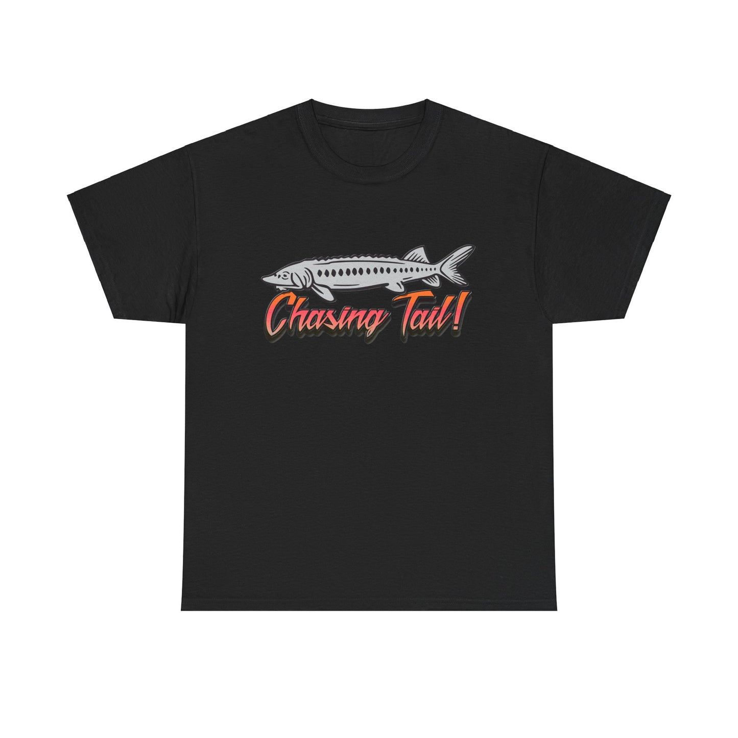 Chasing Tail Sturgeon. Heavy Cotton T-Shirt