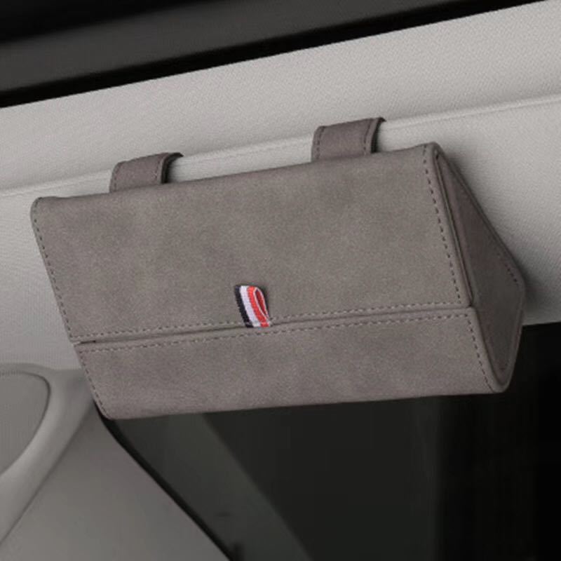 Genuine Leather Car Glasses Case