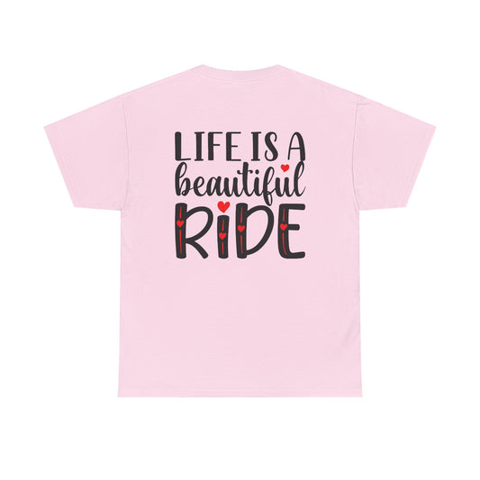 Life is a Beautiful Ride, Rad Moto Bunny, Heavy Cotton T-Shirt