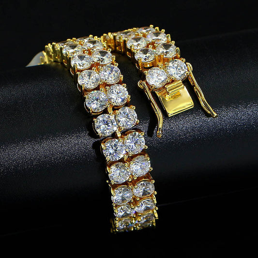 Double Row Inlaid Zircon Bracelet
