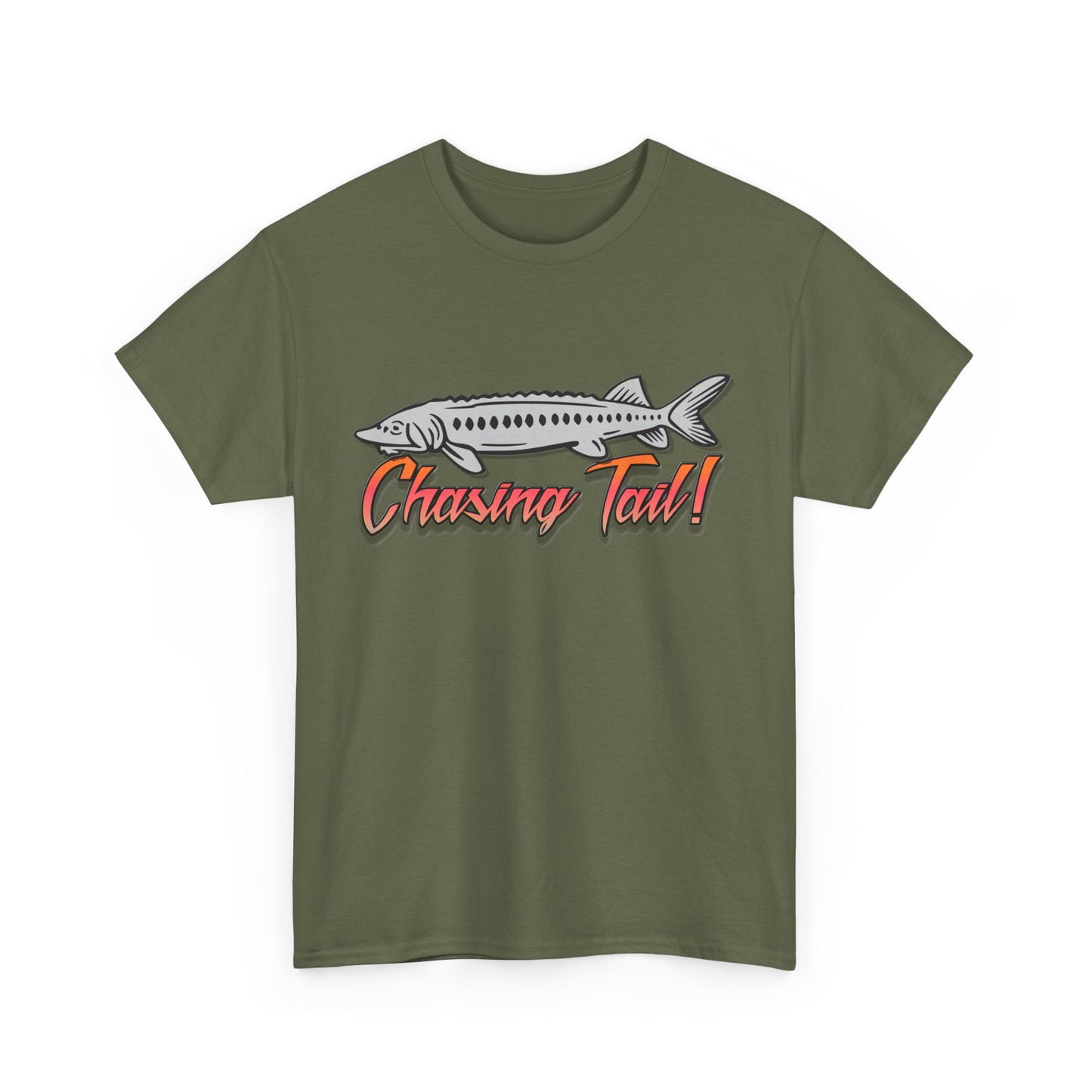 Chasing Tail Sturgeon. Heavy Cotton T-Shirt