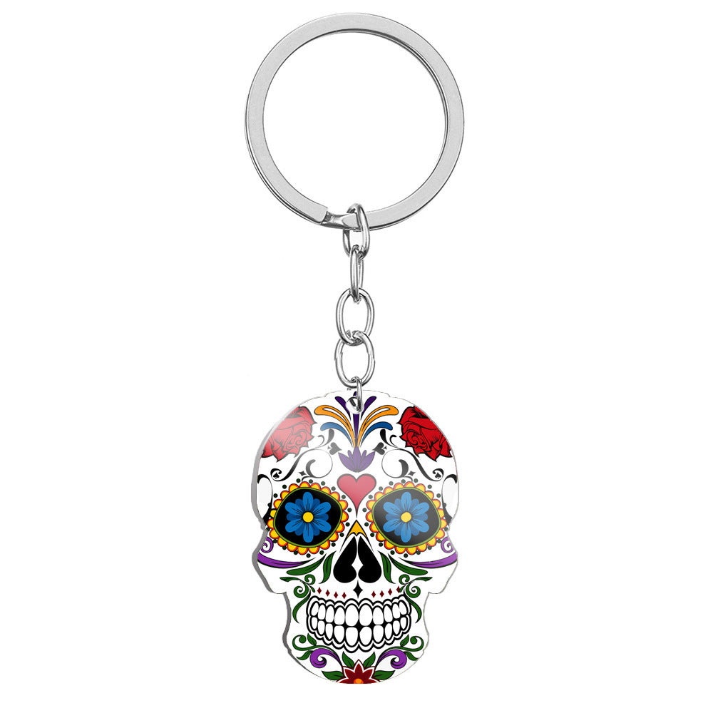 Day Of the Dead Skull Keychain