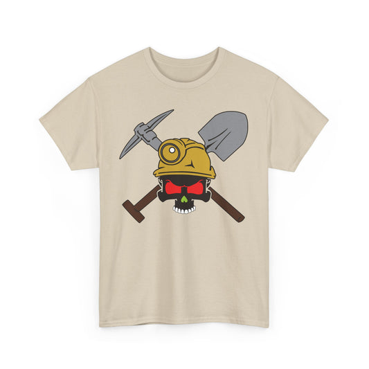 Miner Skull. Heavy Cotton T-Shirt