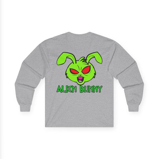 Alien Bunny, Rad Moto Bunny, Unisex Long Sleeve Tee - Bold Graphic T-Shirt for Motorcycle Enthusiasts