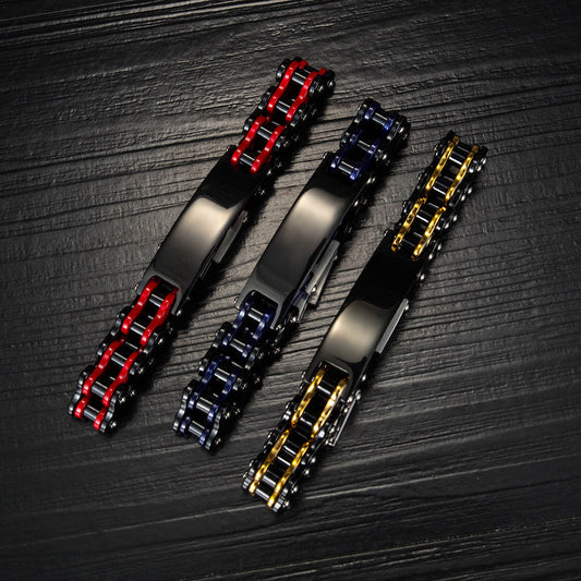 Rad Titanium Steel Motorcycle Chain Bracelet