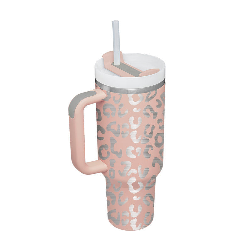 40 Oz Stainless Steel Tumbler with Lid & Straw