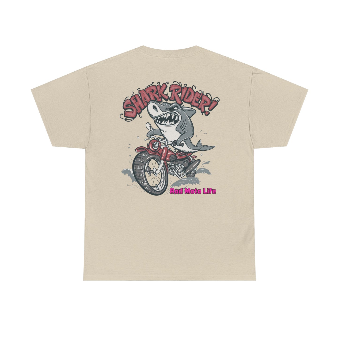 Shark Rider, Rad Moto Life, Heavy Cotton T-Shirt