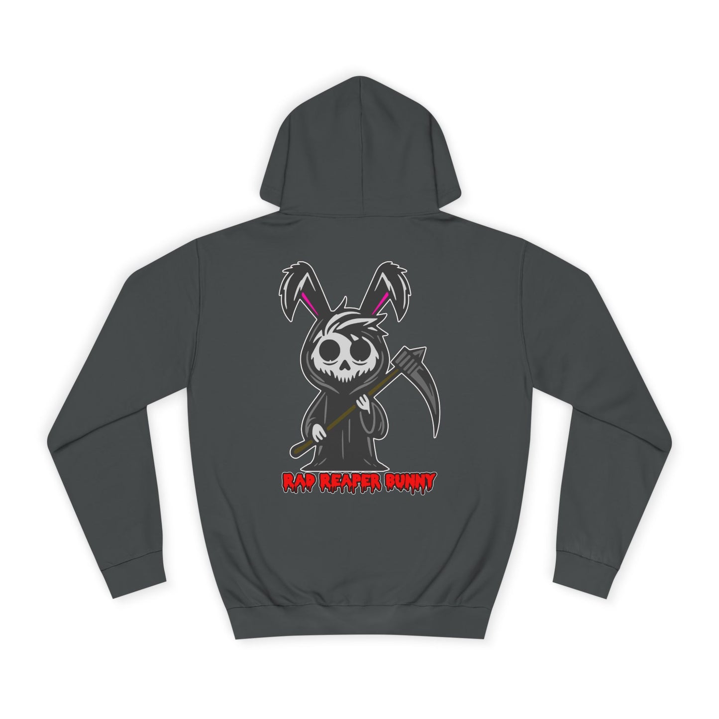 Rad Reaper Bunny, Rad Moto Bunny, Unisex Hoodie - Biker Style Sweatshirt for Motorcycle Enthusiasts