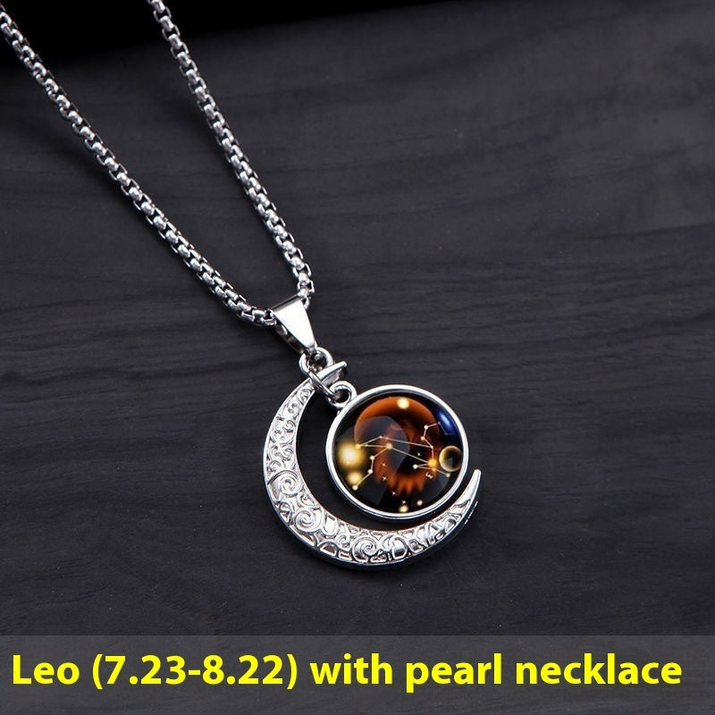 Zodiac Moon Star Glowing Necklace