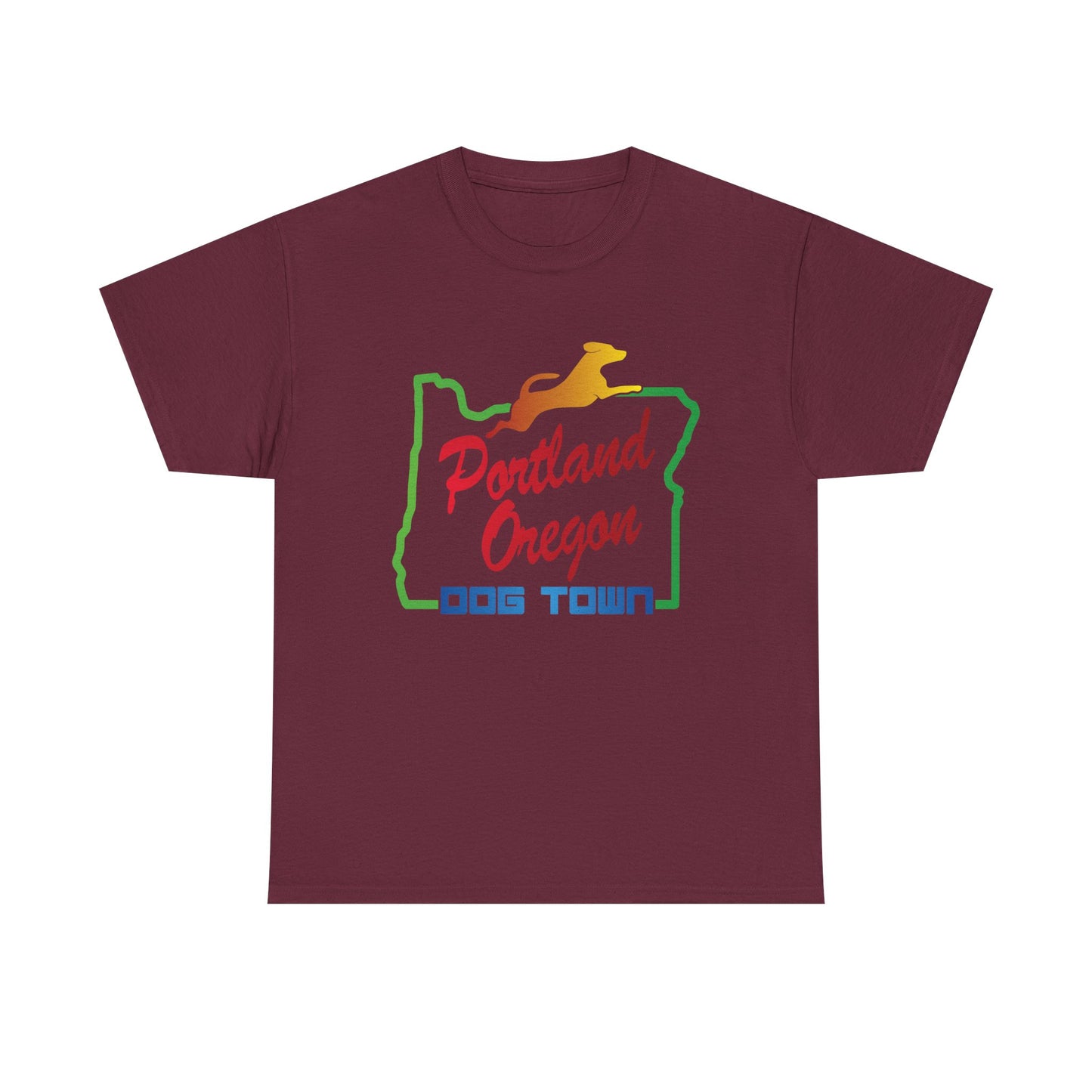 Portland Oregon Dog Town. Heavy Cotton T-Shirt