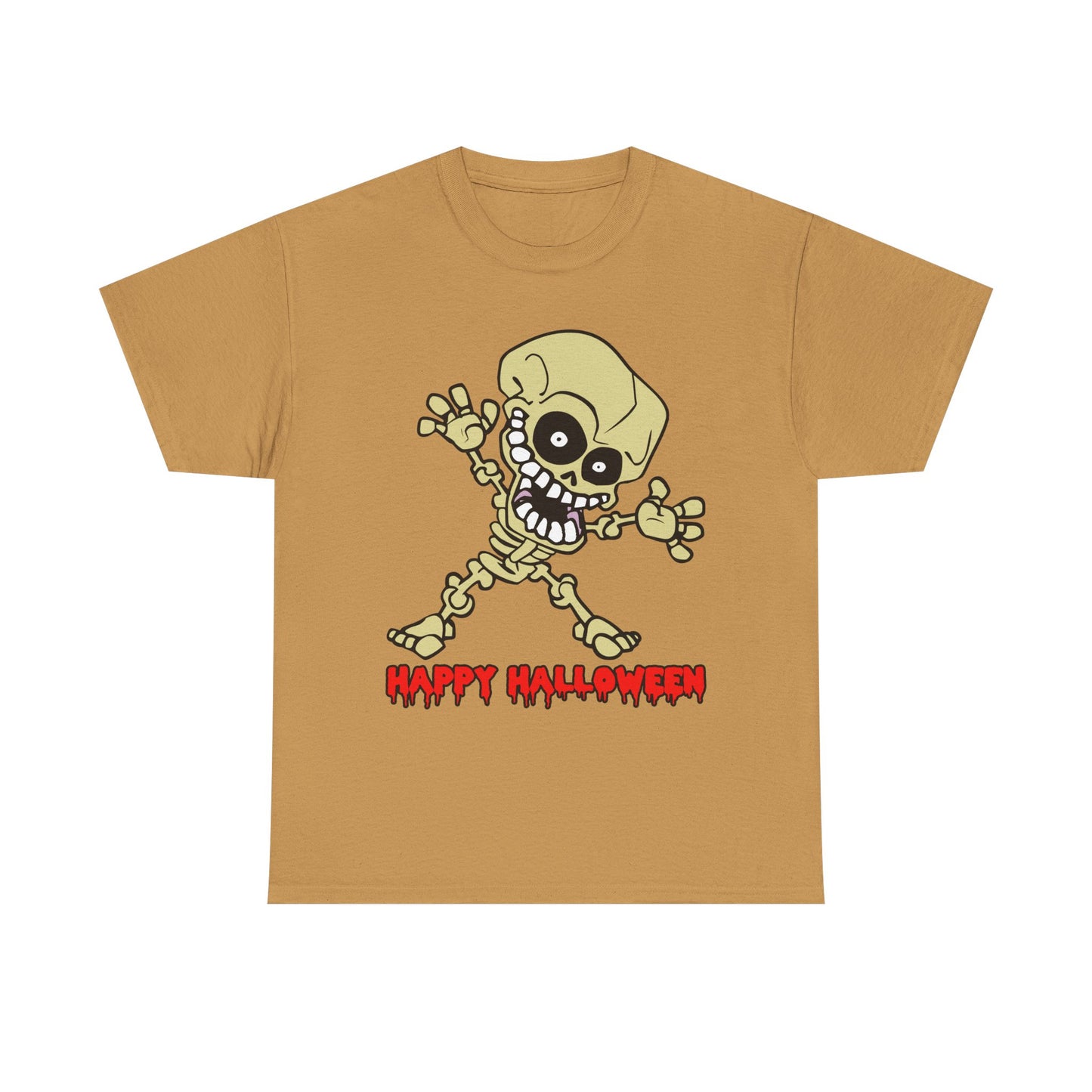 Happy Halloween Skeleton. Heavy Cotton T-Shirt