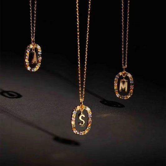 Stylish Zircon Alphabet Clavicle Chain