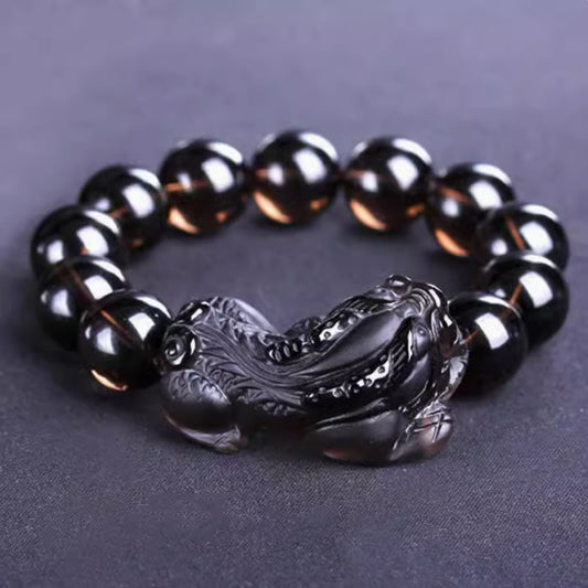 Kaiguang Natural Ice Species Black Anthracite Raspberry Bracelet