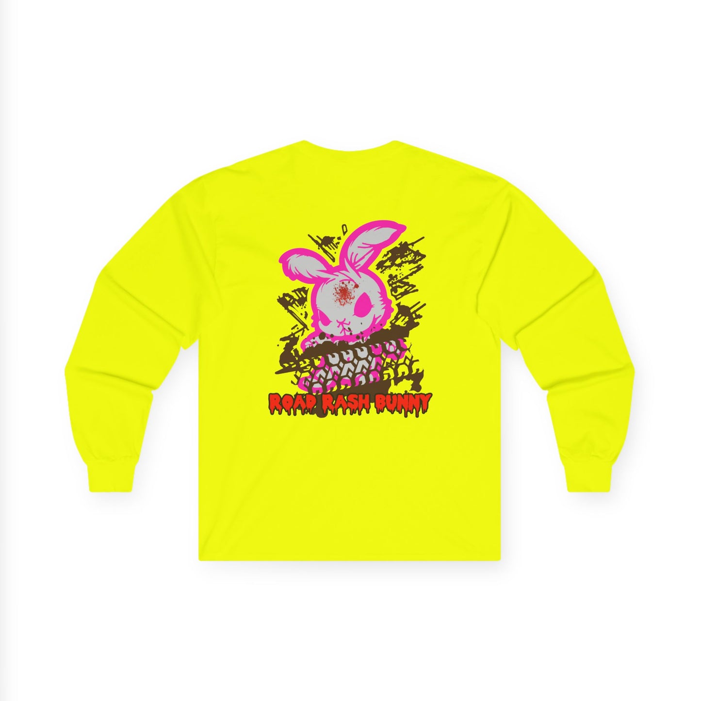 Road Rash Bunny, Rad Moto Bunny, Unisex Long Sleeve Tee - Bold Graphic T-Shirt for Motorcycle Enthusiasts