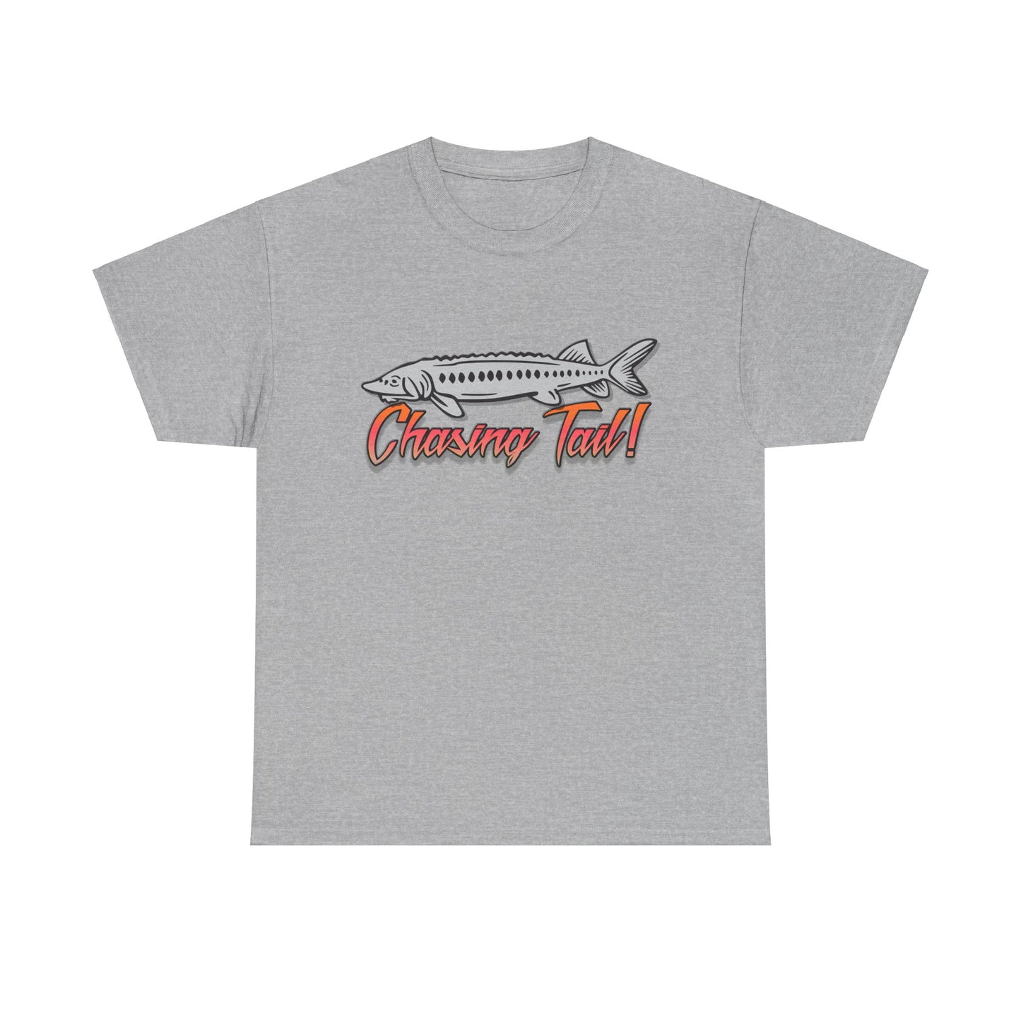 Chasing Tail Sturgeon. Heavy Cotton T-Shirt